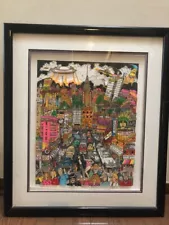 CHARLES FAZZINO "In A New York Minute" 3D Silkscreen Signed Framed 140/350 90s