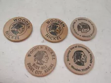 WOODEN NICKELS FROM DIFFERENT LOCATIONS