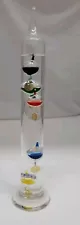 Vintage Galileo Thermometer Glass Thermometer w/ 6 Balls -13 hand made Germany