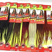 20" Medium Box Braid Pre-looped Crochet Hair 45 Strand By Outre Choose Color