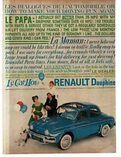 1959 Renault Dauphine Blue 4-door Sedan Le Car Hot Vintage Print Ad