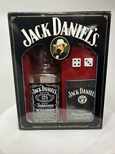 Empty Jack Daniels Old No 7 Bottle With Playing Cards And Dice