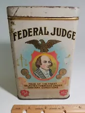 Antique Federal Judge Tobacco Tin