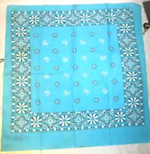 Vintage Fast Color Bandana Square BLUE 50/50 (B22).