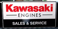 Kawasaki Engine Sales & Service Metal Advertising Sign Motorcycle ATV Snowmobile