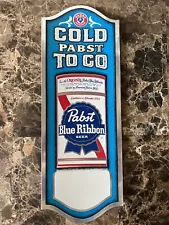 (VTG) Pabst Beer Flat Top Can Cold To Go Cardboard Advertising Sign PBR