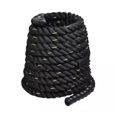 1.5" Poly Dacron 49 ft Battle Rope Workout Strength Exercise Training Rope Black