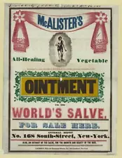 McAlister's all-healing vegetable ointment,advirtisment,for sale sign