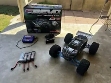 Traxxas E-Revo 2.0 VXL Brushless RC Truck RTR Black/white/blue