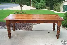 Antique Heart Pine Harvest/Dining Table, Reclaimed, Farmhouse, Rustic