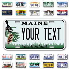 Custom state License Plates with personalized text Car 12x6- Moto 7x4 - Bike 6x3