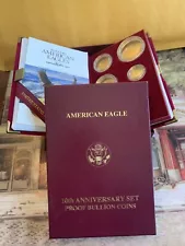 MINTGold Silver Eagle 10th Anniv. 5Coin Proof BOX “MINT”OGP WITH CAPSULES 1995 W