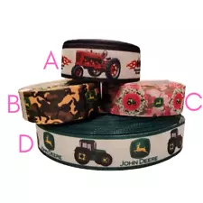 Tractor 7/8" Grosgrain Ribbon - 3 Yards - John Deere / International Harvester