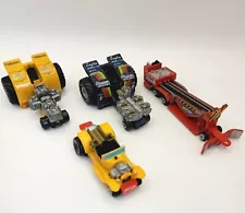 Galoob Micro Machine Drag Tractor Pull And Sled X4 Vehicles 1990