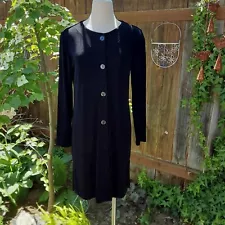 SALE⚡Chico's Travelers Duster coat Stretchy Lustrous black Opal Type Buttons LkN