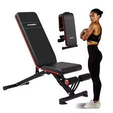 HARISON Adjustable Weight Bench with Leg Extension and Preacher Pad for Home