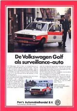 Volkswagen Golf Mk 1 Police cars sales brochure / leaflet Dutch market