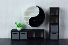 Yin Yang Shelves - Dollhouse Miniature 1:12 Furniture