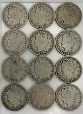 U.S. Liberty "V" Nickels, 9 Coins