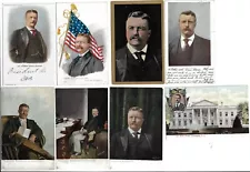 8 Teddy Roosevelt Original Printed Color Photo Postcards Great for Any Collector