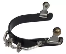 Showman Ladies Black Steel Bumper Spurs w/ Two Rowels