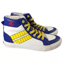 Dragon Ball Z Cosplay Anime Hi-Top Shoes Sneakers White Blue Yellow Vegeta Sz 6