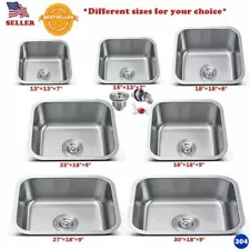 New Stainless Steel Undermount Single Bowl Kitchen/Bar Sink 18Gauge Variety Size