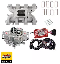 skspeed LS Carb Intake Kit -Edelbrock RPM Intake/MSD 6014/Quickfuel 750 Carb