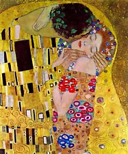 The Kiss by Gustav Klimt Giclee Fine Art Print Reproduction on Canvas