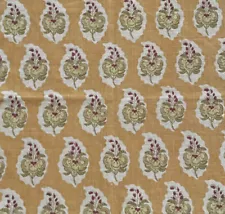 RAOUL TEXTILES Pasha Loquat paisley hand printed linen remnant new