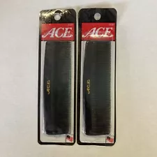 ACE 4.75" Black Heavy Duty Fine Tooth Pocket Purse Comb New 2002 (2)