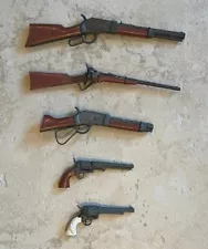 Vintage Lot Miniature Toy Rifles Guns Including Wanted Dead or Alive, Steer Head