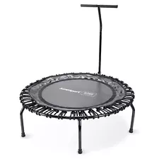 JumpSport Round Home Fitness Indoor Mini Rebounder Trampoline for Adults, Black