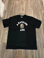 Authentic Bape College Black T-Shirt - Size XL