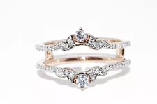 $2,950 10K ROSE GOLD .33CT NATURAL ROUND CUT WHITE DIAMOND 2 ROW INSERT RING