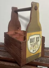 Six Pack Wood Crate Beer Bottle Carrier Craft Beer Right Here Item#157