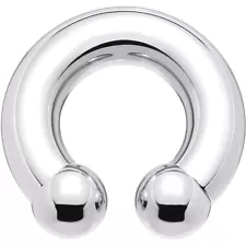 0G 00G Horseshoe Prince Albert Nose Rings 316L Surgical Steel Internal Threaded