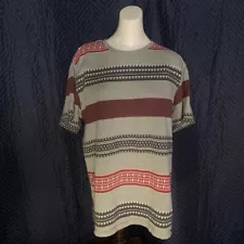 Red and Grey Striped Tee Shirt - Size XL