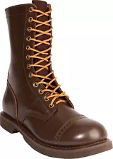 Rothco Brown Leather Military Jump Boots 10 Inches Tactical Army Lace Up Impact