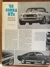 SHELBYART08 Article 1968 Shelby Cobra GTs GT 350 GT 500 Nov 1967 2 page