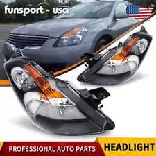 For 2007-2009 Nissan Altima SedanBlack Headlights Amber Corner Lamps (For: 2007 Nissan Altima)