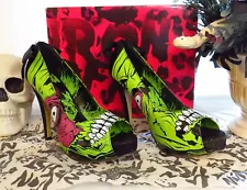 Iron Fist Green Zombie Stomper Platform Heels with Box - US Size 8 - EU Size 39