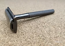 Aged Bronze Long Handle Double Edge Safety Razor Knurled Handle / 8032415