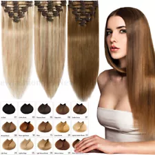 CLEARANCE Clip in 100% REAL Remy Human Hair Extensions US Highlight Ombre Curled