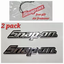 2PACK SNAP ON TOOL BOX LOGO EMBLEM Chrome Plastic Badge Decal 8" INCH NEW + GIFT