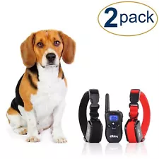 Two Shock Collar for Small Dogs w/Remote + FREE Training Clicker- 3 Modes