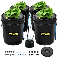 VEVOR Hydroponics Deep Water Culture DWC Hydroponic System 5 Gallon 4 Buckets