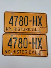 VINTAGE NY NEW YORK HISTORICAL LICENSE PLATES PAIR