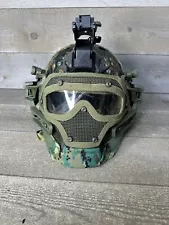 Tactical Helmet Adult Protective Goggle and Mesh Face Mask Airsoft Paintball