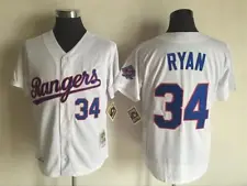 #34 Nolan Ryan Jersey Old Classic Style White Shirts Uniform